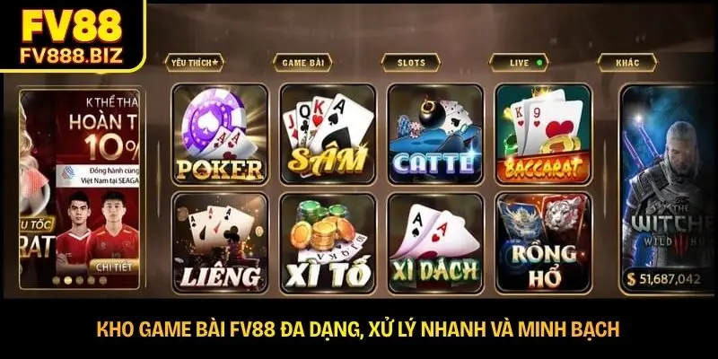 Game Bài FV88 – Kho Game Bài Đổi Thưởng Tỷ Lệ Thắng Cao
